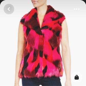 Karl Lagerfeld Patchwork Faux Fur Vest